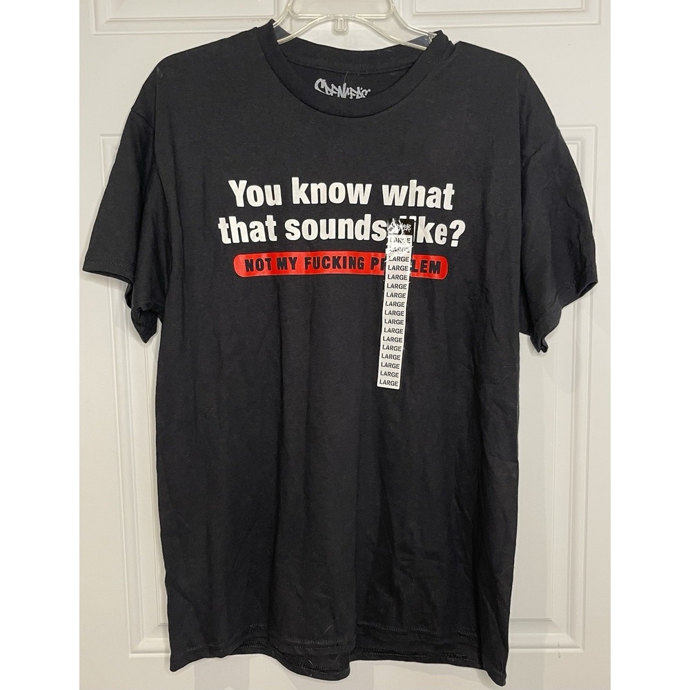 Spencer's Men's Large Black Not My ** Problem Graphic Funny T Shirt NEW
